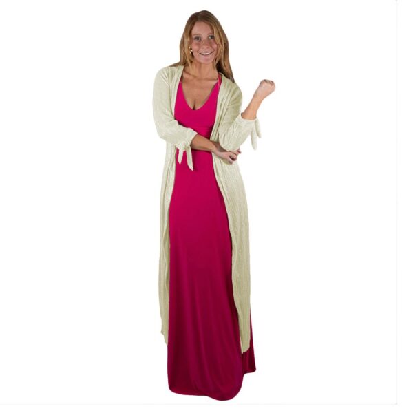 Tapado Kimono Largo Verona Blanco Invierno Transparente Maria Paskaro