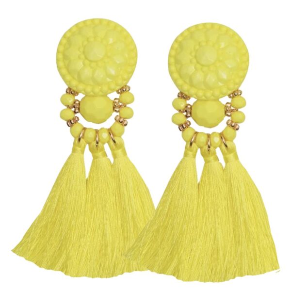 Aros Amazonas Amarillo Fleco Maria Paskaro - Imagen 2