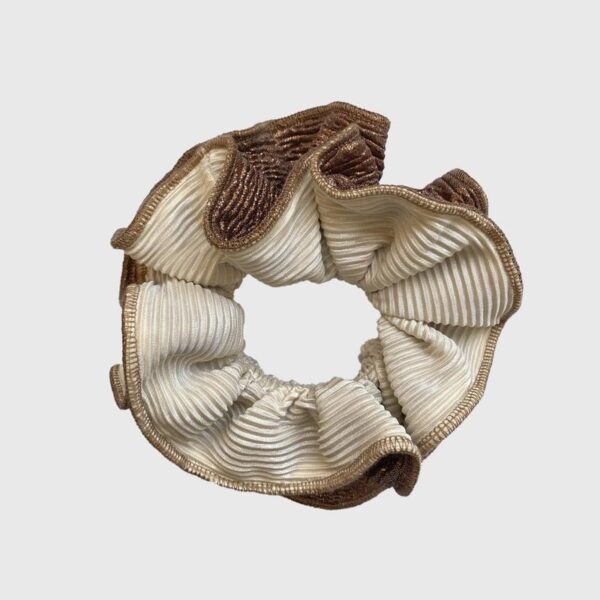 Scrunchie Tulipan M Beige Dorado Maria Paskaro