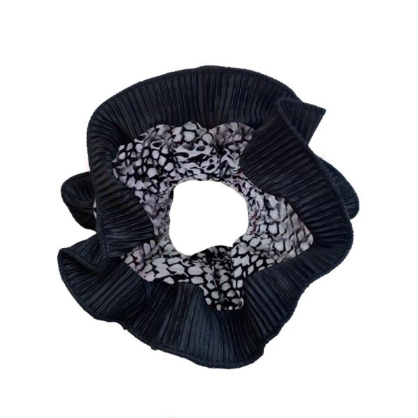 Scrunchie Collet Begonia M Piton Negro Plisado Maria Paskaro