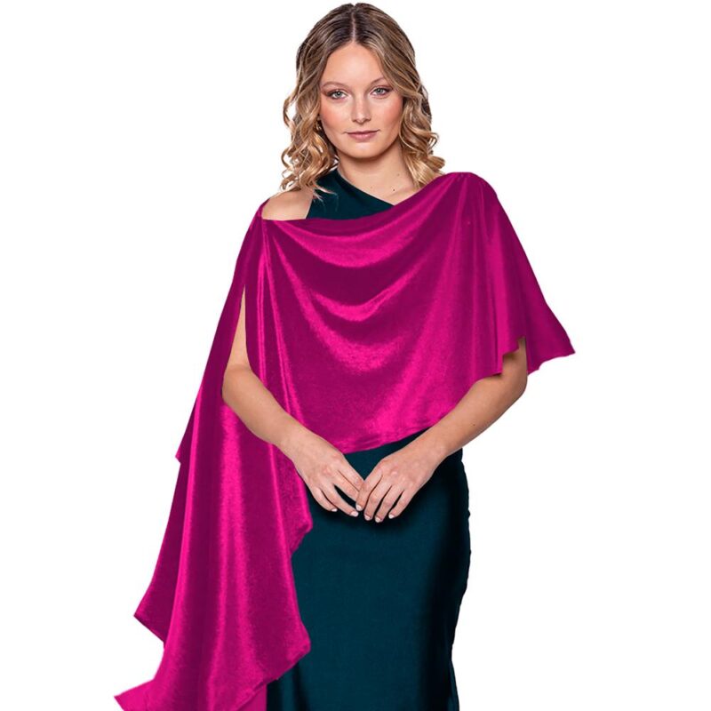 Tapado Capa Multiforma Catania Fucsia Terciopelo Maria Paskaro
