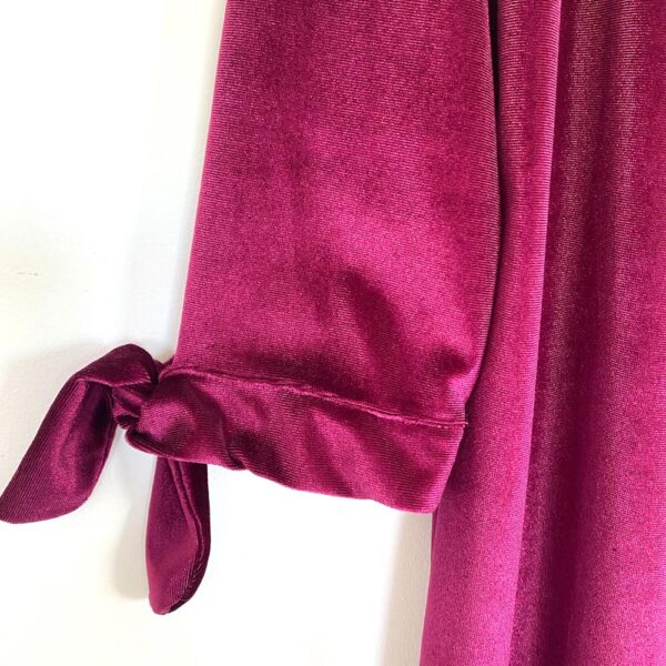 Tapado Kimono Largo Verona Burdeo Terciopelo Maria Paskaro - Imagen 2