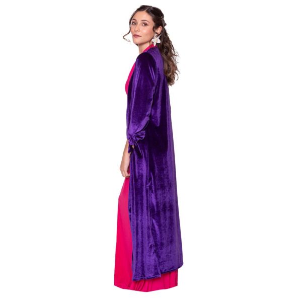 Tapado Kimono Largo Verona Purpura Terciopelo Maria Paskaro - Imagen 2