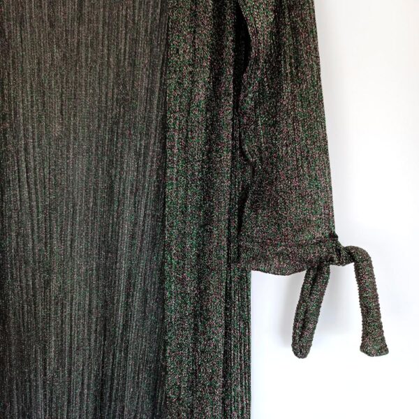 Tapado Kimono Largo Verona Verde Multicolor Shine Transparente Maria Paskaro - Imagen 5