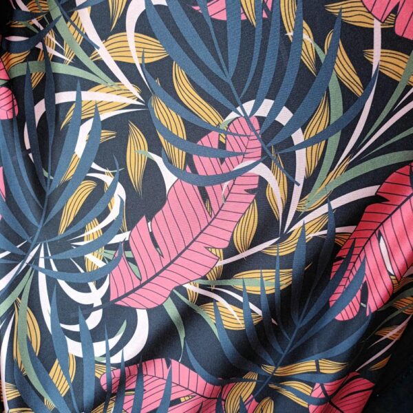 Conjunto Argelia Terracota Top Palmeras Lycra Falda Lazo Maria Paskaro - Imagen 6