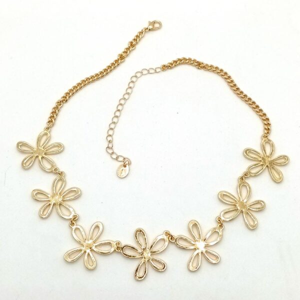 Collar Choker Indo Dorado Flores María Paskaro