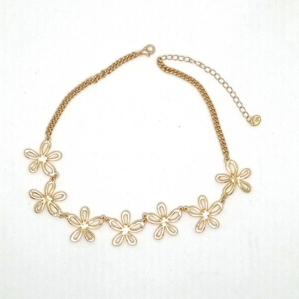 Collar Choker Indo Dorado Flores María Paskaro - Imagen 3