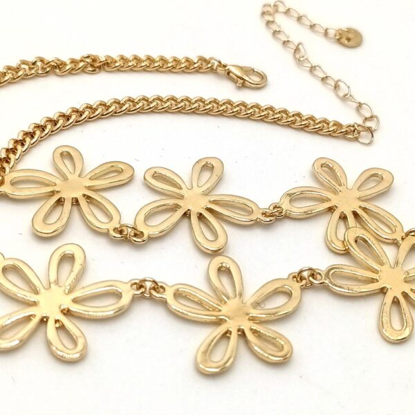 Collar Choker Indo Dorado Flores María Paskaro - Imagen 5