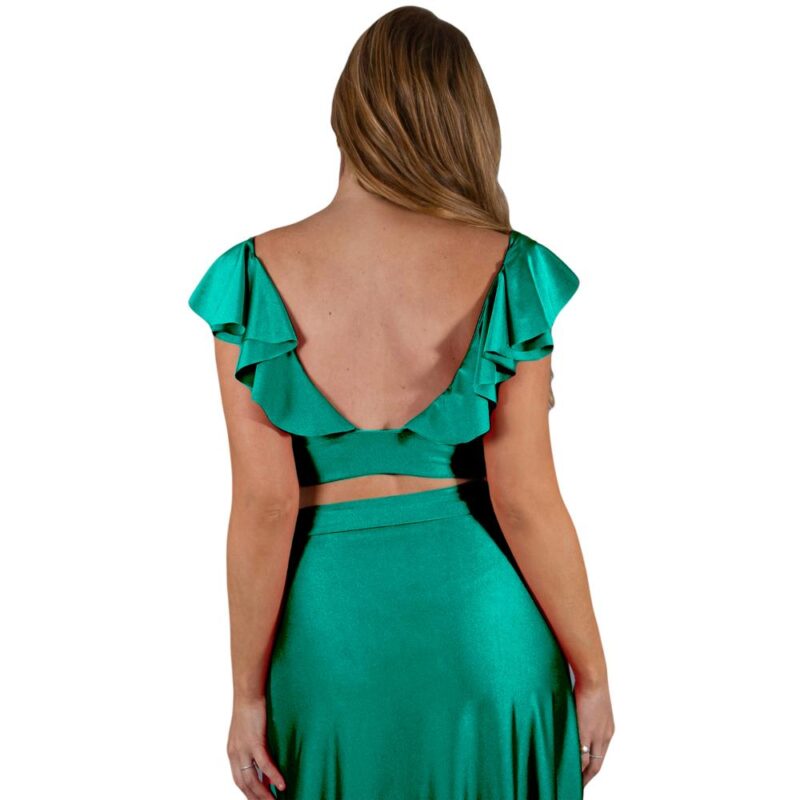 Conjunto Marken Esmeralda Dupont Falda Lazo Maria Paskaro