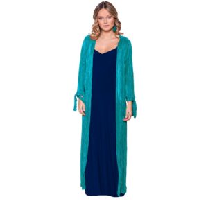 Tapado Kimono Largo Verona Calypso Plisado Maria Paskaro