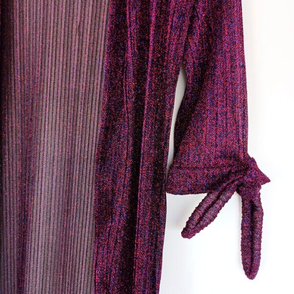 Tapado Kimono Largo Verona Cherry Multicolor Shine Transparente Maria Paskaro - Imagen 5