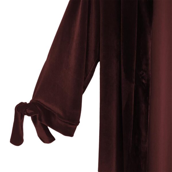 Tapado Kimono Largo Verona Burdeo Oscuro Terciopelo Maria Paskaro - Imagen 4