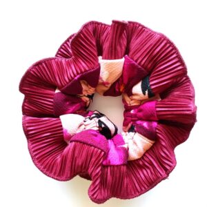 Scrunchie Collet Begonia M Cherry Flores Cherry Maria Paskaro