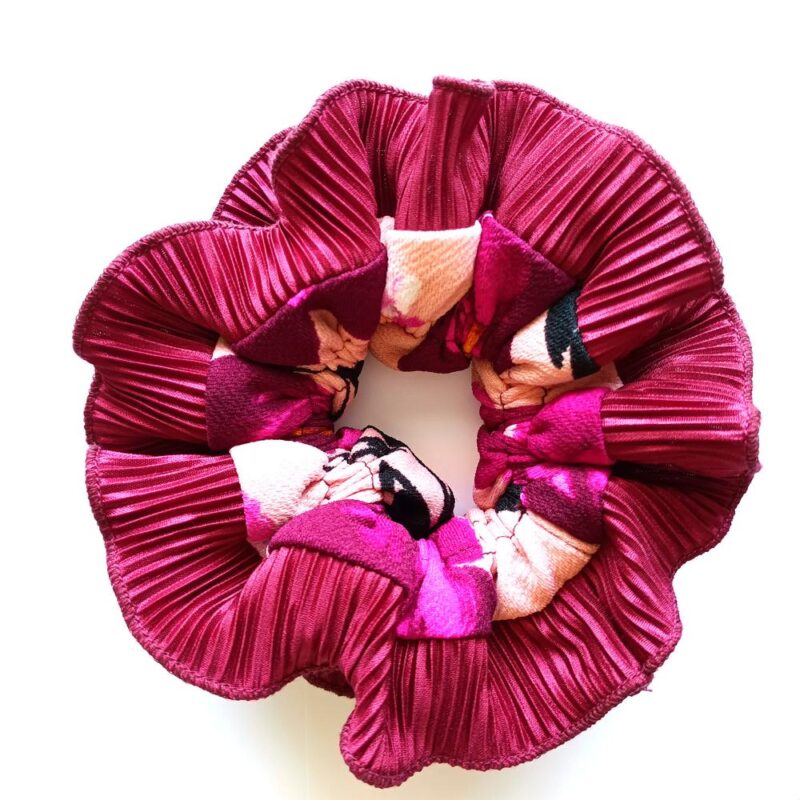 Scrunchie Collet Begonia M Cherry Flores Cherry Maria Paskaro