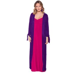 Tapado Kimono Largo Verona Morado Plisado Maria Paskaro