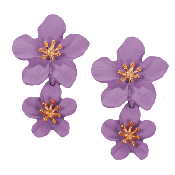 Aros Petunia 2 Flores Lila Maria Paskaro - Imagen 2