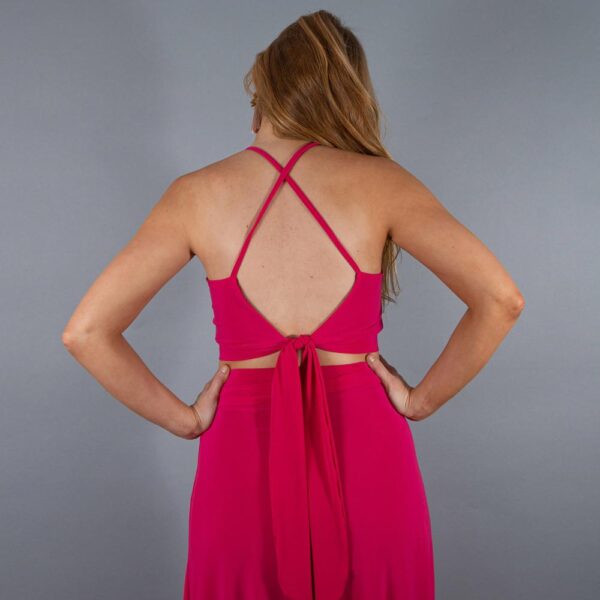 Peto Paris Fucsia Lycra Con Lazo Espalda Maria Paskaro - Imagen 3