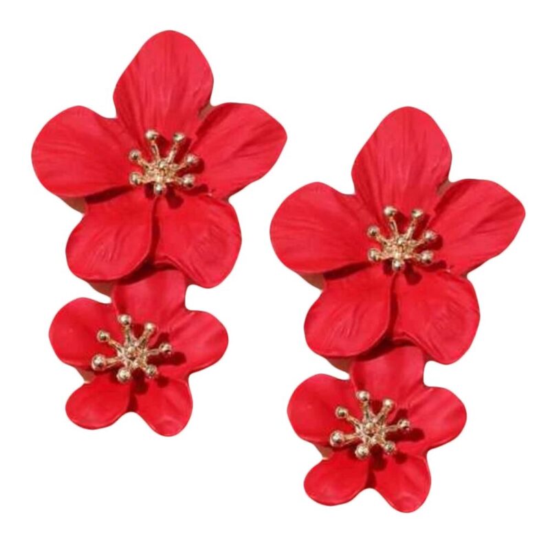 Aros Petunia 2 Flores Rojo Maria Paskaro