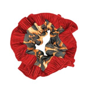 Scrunchie Begonia M Animal Rojo Plisado Maria Paskaro