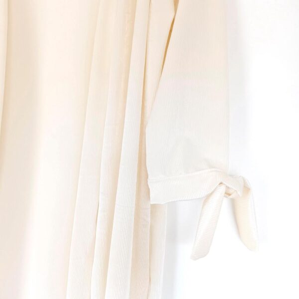 Tapado Kimono Largo Verona Beige Terciopelo Lineas Maria Paskaro - Imagen 7
