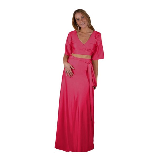 Peto Monaco Amarra Fucsia Lycra Dupont Maria Paskaro - Imagen 5