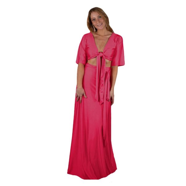 Peto Monaco Amarra Fucsia Lycra Dupont Maria Paskaro - Imagen 6