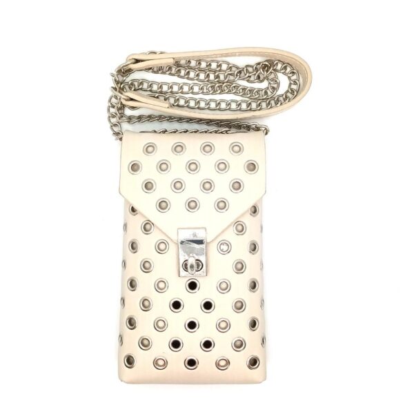 Cartera Amadora Gris Ojetillos Plata Maria Paskaro - Imagen 3