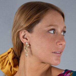 Aros Gladiolo 3 Flores Chicas Dorado B Maria Paskaro