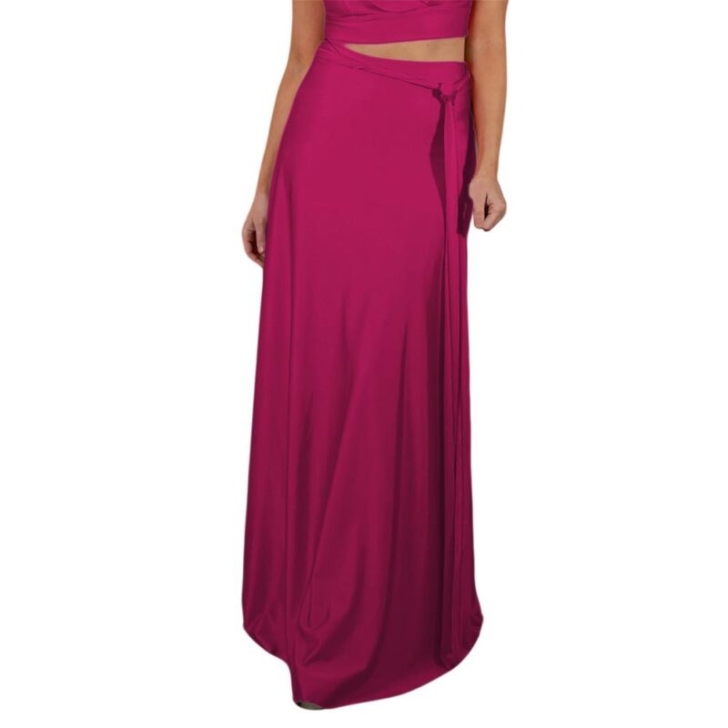 Falda Larga Veracruz Magenta Lycra Dupont Maria Paskaro