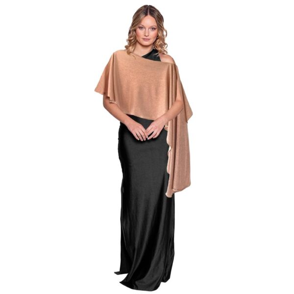 Tapado Capa Multiforma Catania Rose Gold Plisado Maria Paskaro - Imagen 2