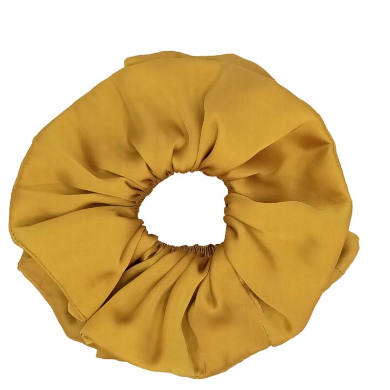 Scrunchie Collet Camelia L Mostaza Seda Maria Paskaro