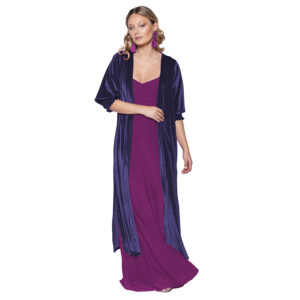 Tapado Kimono Santini Morado Terciopelo Maria Paskaro