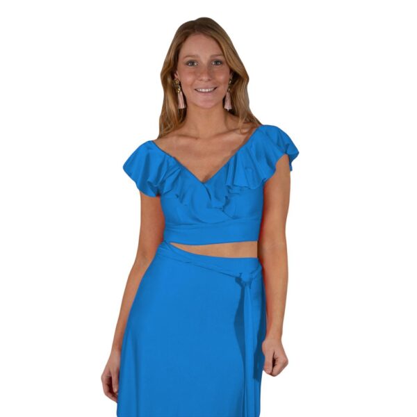 Conjunto Marken Calypso Lycra Falda Lazo Maria Paskaro - Imagen 2