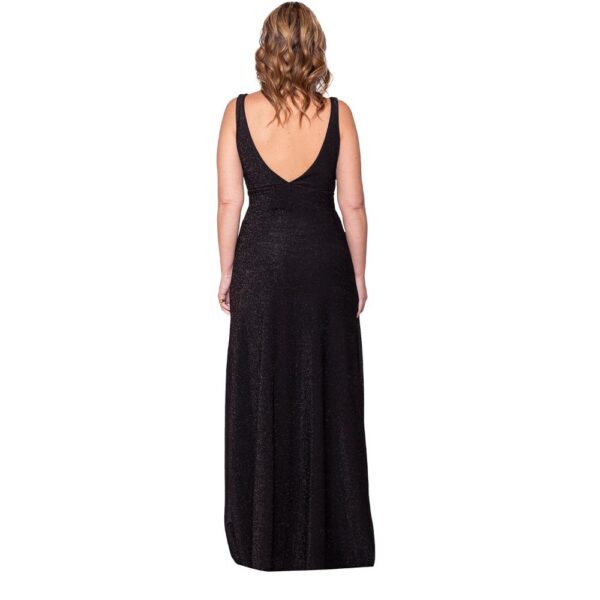 Vestido Largo Algarve Negro Brillo Maria Paskaro - Imagen 3
