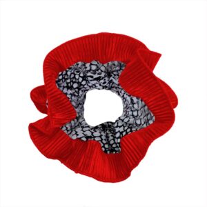 Scrunchie Collet Begonia M Piton Rojo Plisado Maria Paskaro