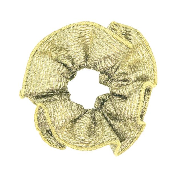 Scrunchie Collet Camelia L Dorado Textura Claro Maria Paskaro