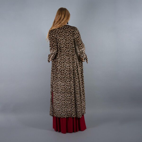 Tapado Kimono Largo Verona Animal Print Terciopelo Maria Paskaro - Imagen 3
