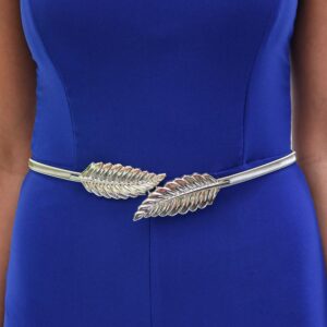 Cinturon Jelsa 2 Hojas Plateado Metalico Ajustable Maria Paskaro
