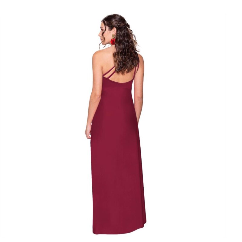Vestido Largo Asti Burdeo Dupont Maria Paskaro