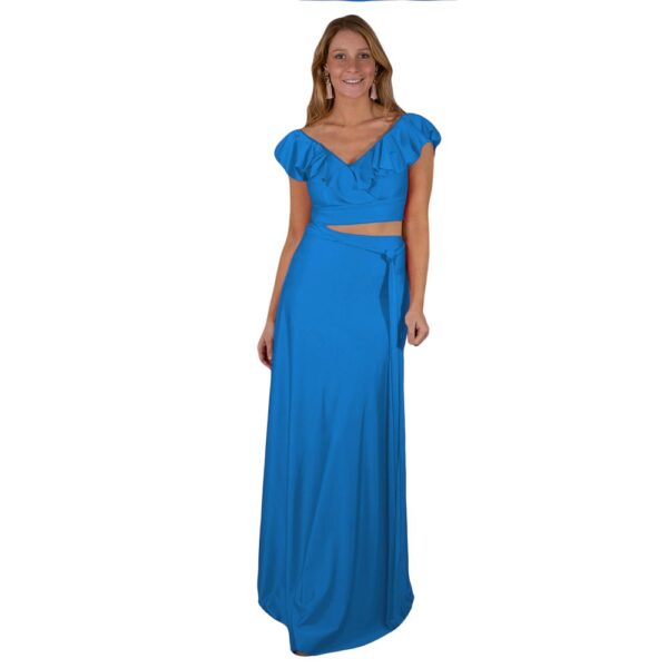 Conjunto Marken Calypso Lycra Falda Lazo Maria Paskaro