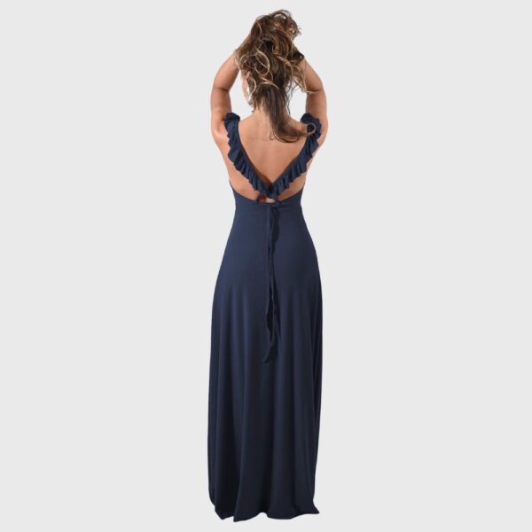 Vestido Largo Jaipur Azul Marino Lycra Vuelitos Maria Paskaro - Imagen 4