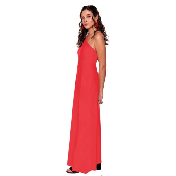 Vestido Largo Asti Coral Dupont Maria Paskaro - Imagen 2