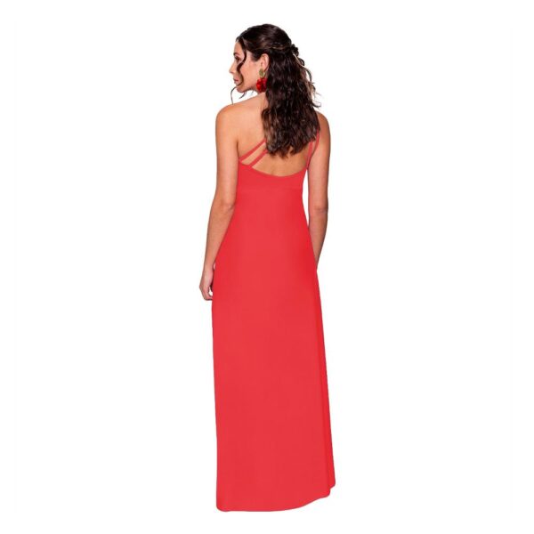 Vestido Largo Asti Coral Dupont Maria Paskaro - Imagen 3