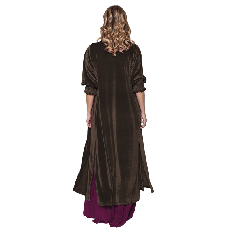 Tapado Kimono Santini Chocolate Terciopelo Maria Paskaro