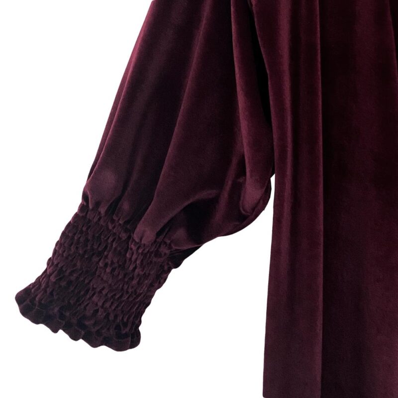 Tapado Kimono Largo Santini Burdeo Oscuro Terciopelo Maria Paskaro