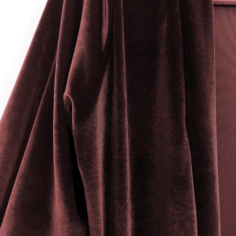 Tapado Kimono Largo Santini Burdeo Oscuro Terciopelo Maria Paskaro