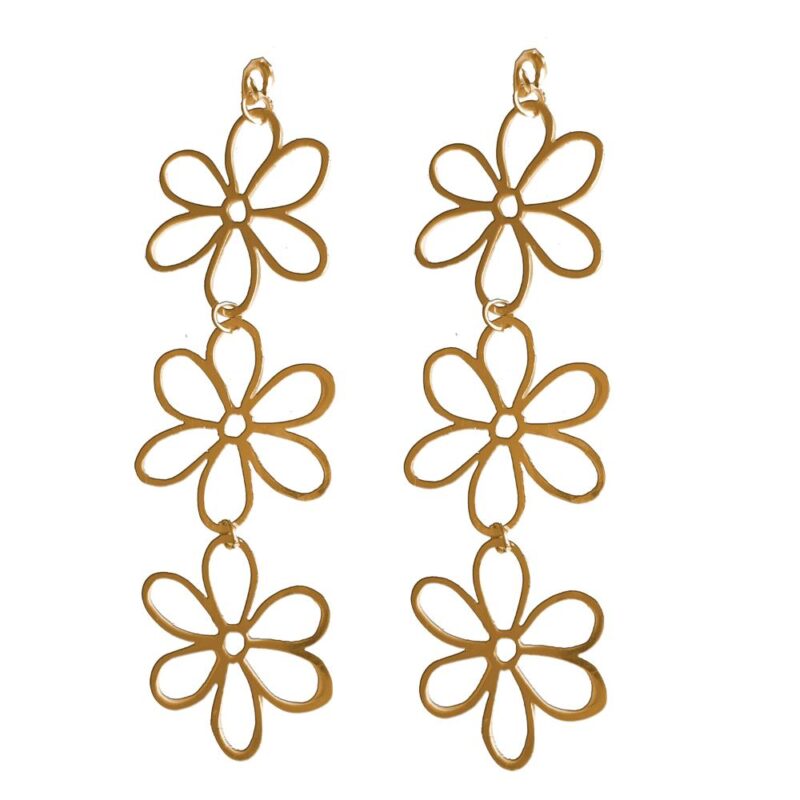 Aros Gardenia 3 Flores Dorado María Paskaro