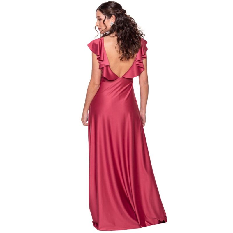 Vestido Largo Marken Rosa Lycra Dupont Maria Paskaro