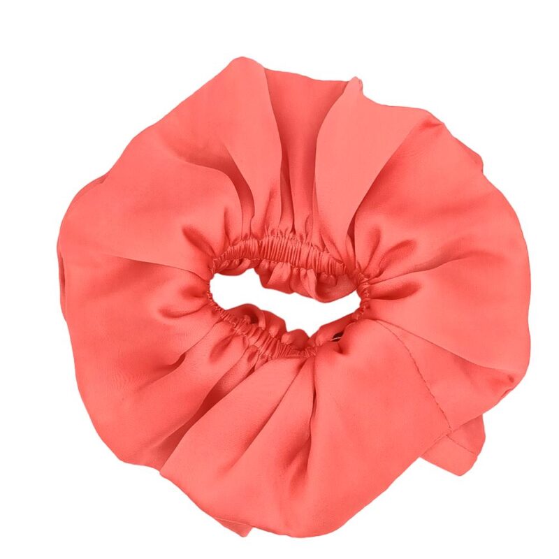 Scrunchie Collet Camelia L Coral Seda Maria Paskaro