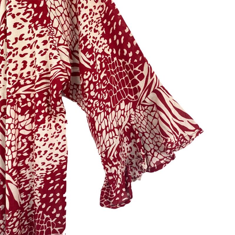 Tapado Kimono Vuelos Cherry Animal Viscosa Maria Paskaro